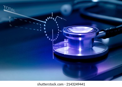 Medical Examination And Healthcare Business Graph , Health Insurance, Health Check Concept 