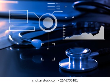 Medical Examination And Healthcare Business Graph, Health Information Analytics, Healthcare Marketing Strategy