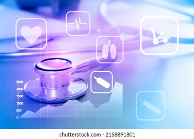 Medical Examination And Healthcare Business Graph , Health Insurance, Health Check Concept 