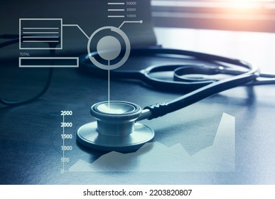 Medical Examination And Healthcare Business Graph, Health Information Analytics, Healthcare Marketing Strategy