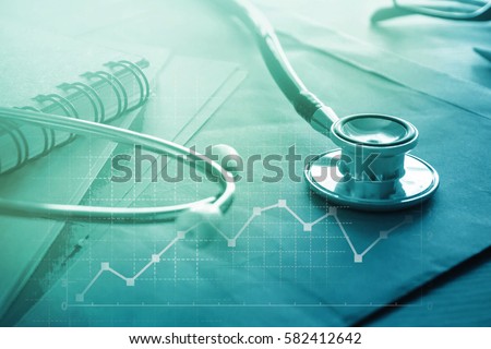 Medical examination and healthcare business graph , health insurance, Health check concept 