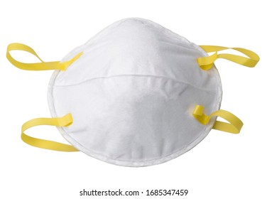 Medical Face Mask Type N95 Isolated On White Background With Clipping Path, Equipment For A Respiratory Protective Device With Efficient Filtration Of Airborne Particles, Pm2.5, Covid-19, Coronavirus.