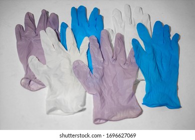 Medical Gloves Protection Rubber Silicone Nitrile Fingers White Blue Cyan Purple Lilac