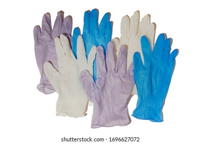 Medical Gloves Protection Rubber Silicone Nitrile Fingers White Blue Cyan Purple Lilac