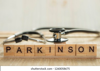 Medical and health care words writing typography lettering concept, Parkinson Disease