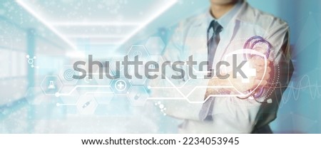 medical and healthcare insurance concept, digital technolgy in heath use data transformation mobile health (mHealth), health information technology (IT), wearable devices, telehealth and telemedicine,