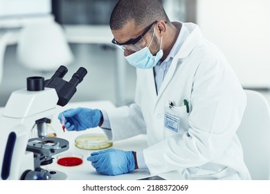 Medical, Healthcare And Science Professional Testing Monkeypox, Ebola Or Marburg Virus Under Microscope In Medical Research. Biologist, Scientist Or Pathologist Examining DNA Chemical Reaction In