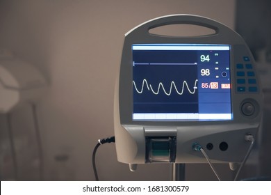 Medical Heart Rate Monitor In Surgery Room