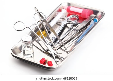 Medical Instruments In A Steel Tray