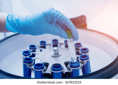 Medical Laboratory Centrifuge. Light Background