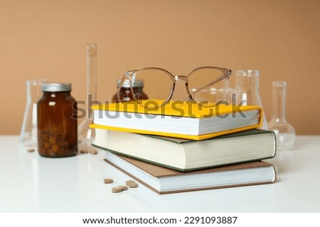 Medical literature concept - composition with different books