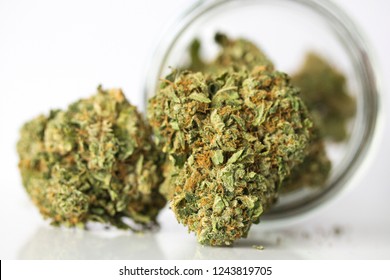 Medical Marijuana Bud. Cannabis Flower Strain. Indica, Sativa, Hybrid. Weed Flower. Dispensary Menu. 