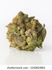 Medical marijuana bud. Cannabis flower strain. Indica, sativa, hybrid. Weed flower. Dispensary menu. 