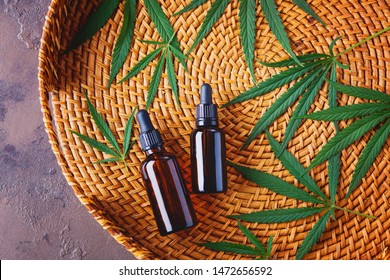 Medical marijuana cannabis cbd oil hemp leaf - alternative medicine
