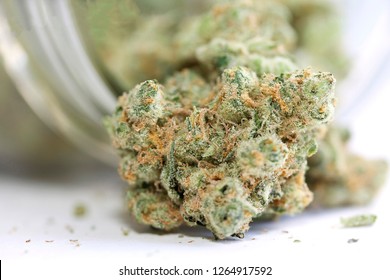Medical marijuana flower. Cannabis strain. Weed bud.