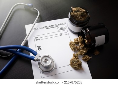 Medical marijuana, THC, CBD. Cannabis hemp therapy