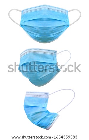 Medical mask isolated on white background, Corona protection,  With clipping path