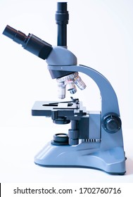 medical microscope on a white background view from the side
