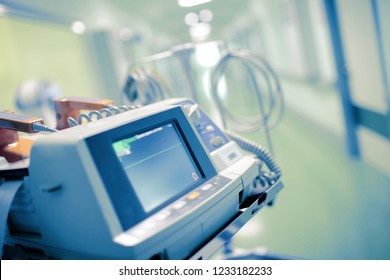 Medical monitor with the flatline on it as a concept of a patient clinical death.