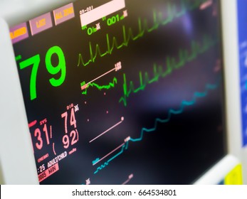 Medical Monitor Machine In Operation Room Show Normal Vital Sign Of The Patient