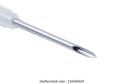 Medical needle, isolated on white background.