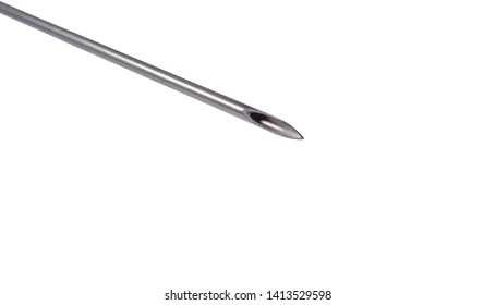 Medical Needle Tip Isolated On White Background