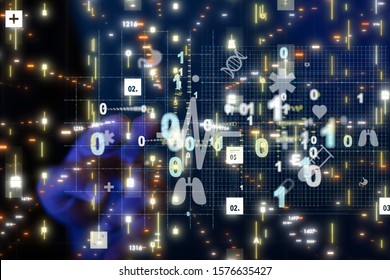 medical network connection with modern virtual screen, medical technology network concept - Shutterstock ID 1576635427