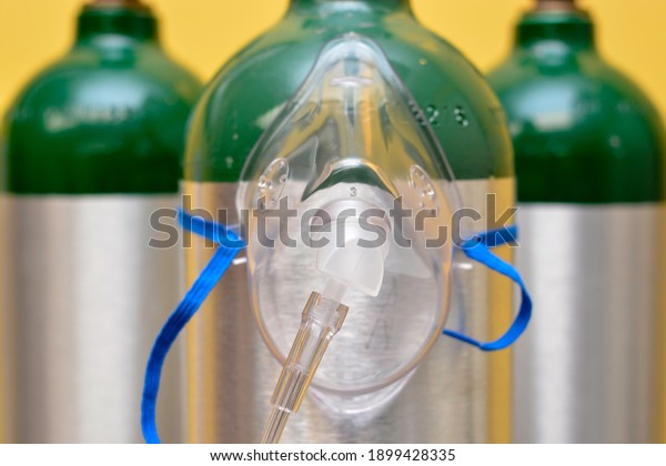 Medical Oxygen\
Mask on Medical Oxygen\
Cylinder