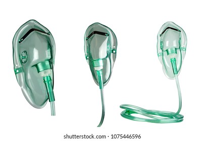 Medical Oxygen Mask On Isolated White Background