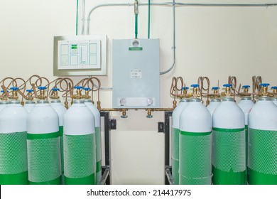 Medical Oxygen Tank In Hospital Control Room