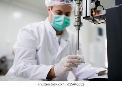 Medical production, health care industry. Medicine concept employee.