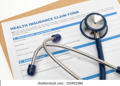 Medical Reimbursement With Health Insurance Claim Form And Stethoscope