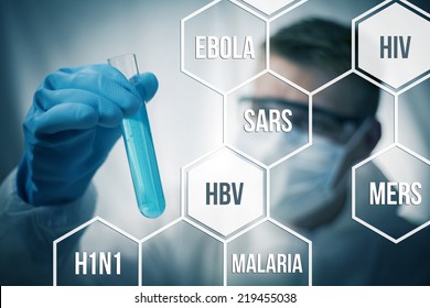 Medical research and chemistry looking to cure diseases - Shutterstock ID 219455038