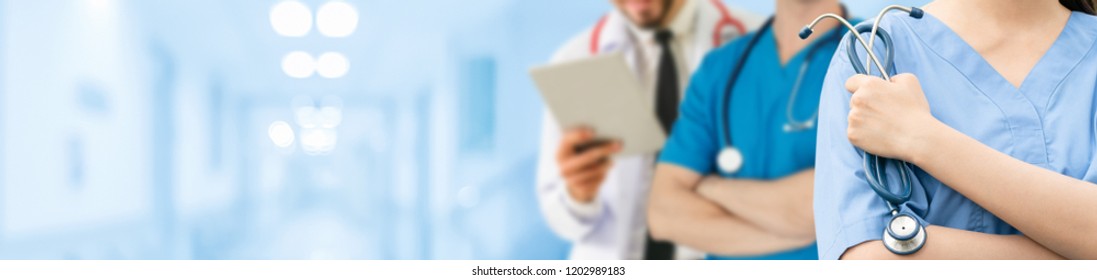 Medical staff people group. Team of doctor and nurse in hospital. Healthcare and medicine concept. - Shutterstock ID 1202989183