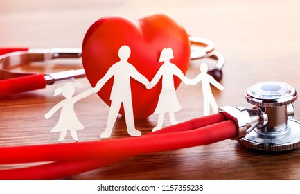 Medical Stethoscope with Heart isolated on  background
