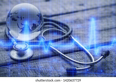 Medical stethoscope on bright background
    
    - Image