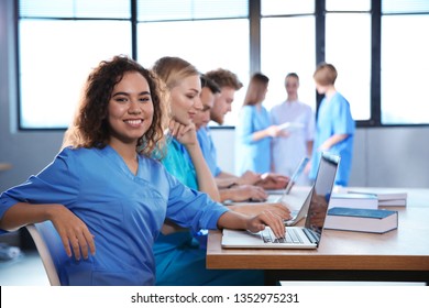 Medical Student With Her Classmates In College