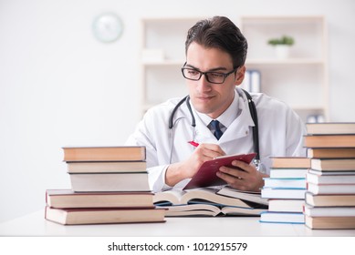 Medical student preparing for university exams