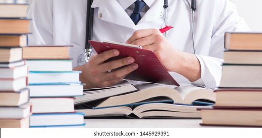 Medical student preparing for university exams