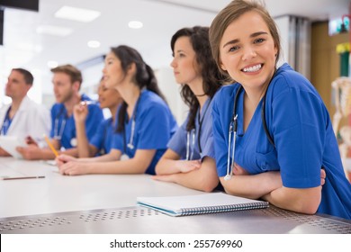 Medical Student Smiling At The Camera During Class At The University