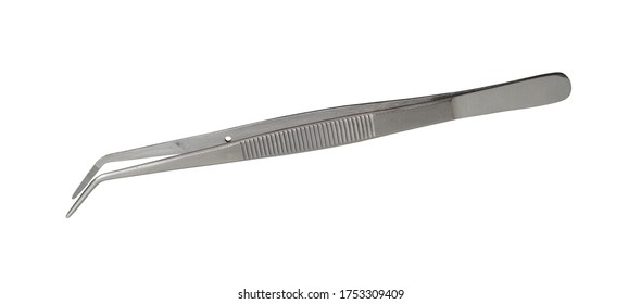 Medical surgical tweezers isolated on white background