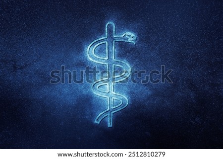Medical symbol, Rod of Asclepius, Asclepius Insignia, Blue symbol