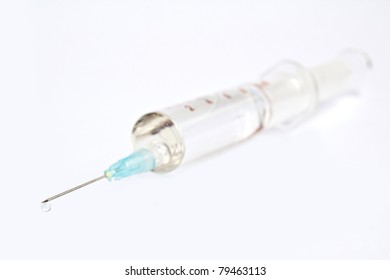 medical syringe isolated on a white background