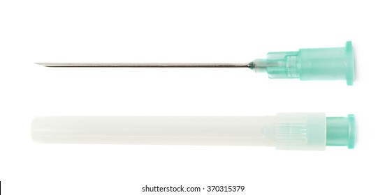 Medical syringe needle isolated