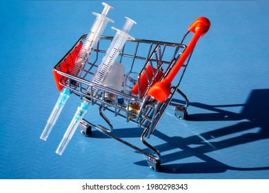 Medical Syringes In A Shopping Cart