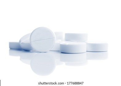 medical tablets isolated on white background
