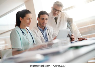 Medical team checking Xray results