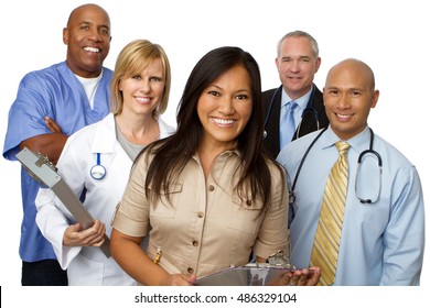 Medical Team. Diverse Group Of Medical Care Providers.
