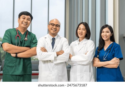 Medical team doctor planning research in a hospital and talking about patient symptoms as results x ray film. Discussion healthcare meeting group speaking about medicine strategy various action - Powered by Shutterstock