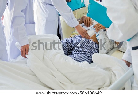 Similar – Doctor giving a prescription to senior patient